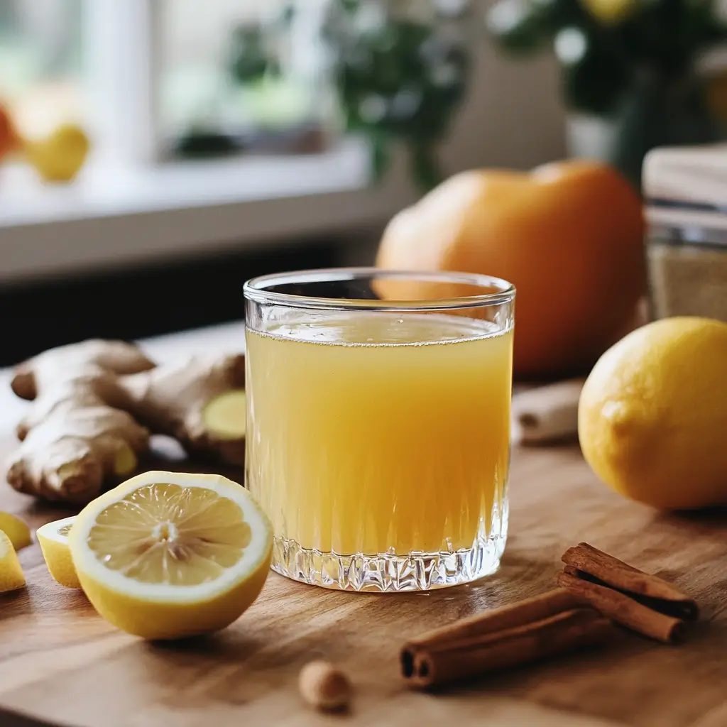 natural Zepbound drink recipe with lemon, ginger, and ACV