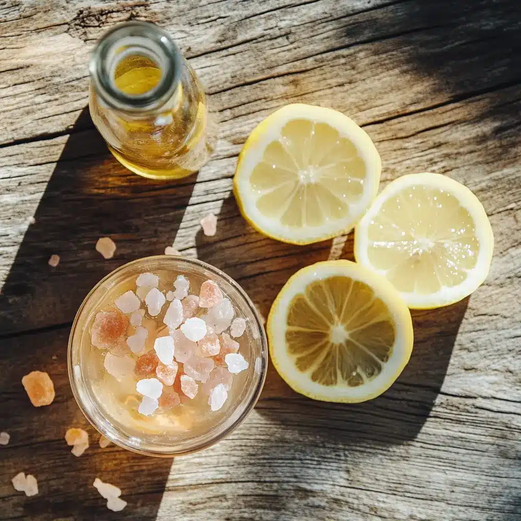 pink salt recipe drink with lemon and apple cider vinegar
